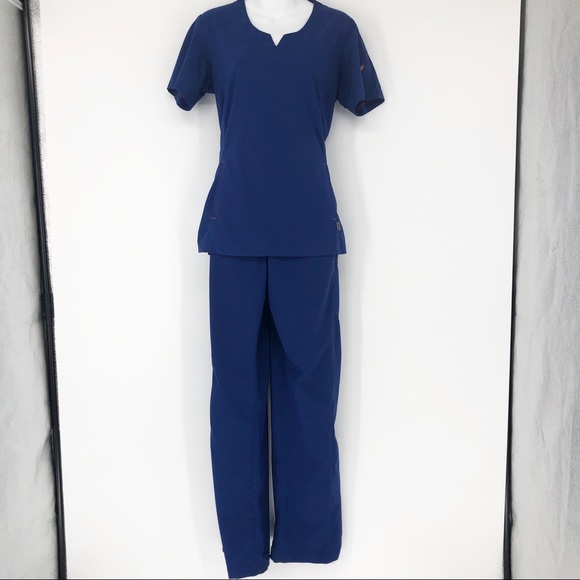 Sold! Smitten Small Polyester Royal Blue Scrub Set - Picture 2 of 14